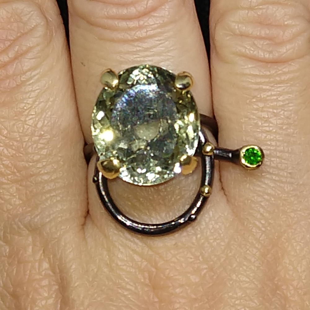 Gorgeous Natural amethyst hand made art ring - Picture 5 of 7